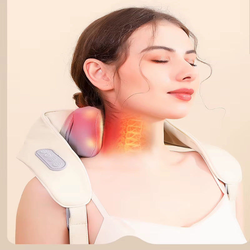 Wireless Electric Shoulder Massager Air Compress Kneading Multifunctional Neck Massager Shawl Massaging Muscle Relaxing