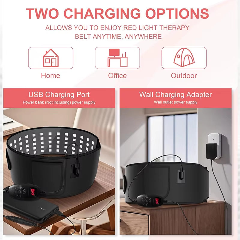 Red Light Therapy Belt 660Nm 850Nm near Infrared Light Therapy for Body, Relaxing Muscle, Inflammation, Improve Circulation