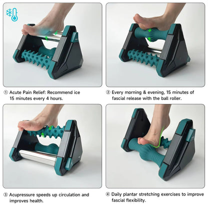 Foot Massager, Ice Compress to Relieve Plantar Fascia and Foot Pain, Three in One Massage for Heel Pain