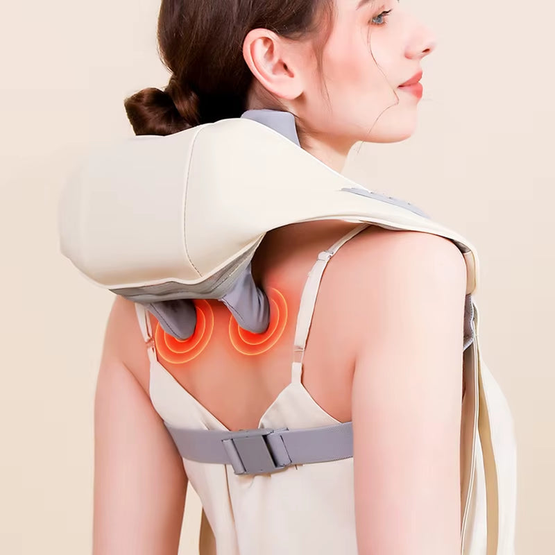 Wireless Electric Shoulder Massager Air Compress Kneading Multifunctional Neck Massager Shawl Massaging Muscle Relaxing