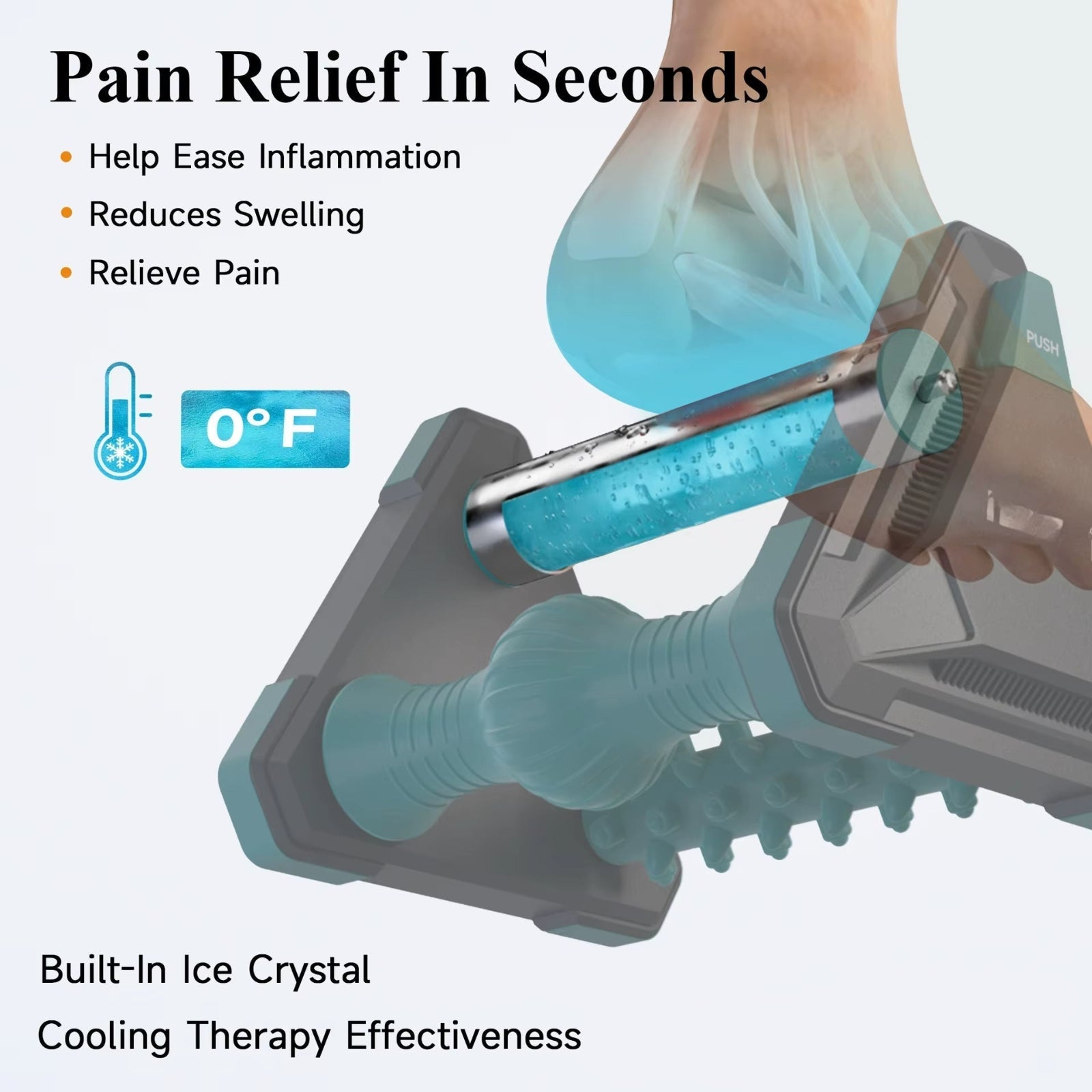 Foot Massager, Ice Compress to Relieve Plantar Fascia and Foot Pain, Three in One Massage for Heel Pain